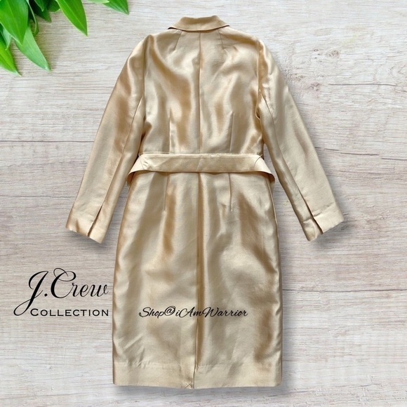 J.Crew Collection NWT RARE champagne silk blend belted wrapdress Shop@iamwarrior - Picture 5 of 11